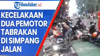 KECELAKAAN Menerobos Lampu Merah Dua Pemotor Tabrakan di Simpang Jalan Asia AfrikaLengkong [upl. by Yanarp]