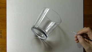 Drawing of a simple glass  How to draw 3D Art [upl. by Reltuc669]