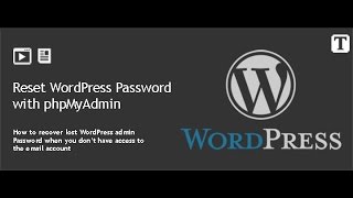 How to Reset WordPress Admin Password with phpMyAdmin  cPanel [upl. by Enybor]