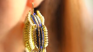 How to Make Earrings At Home With Beads Peyote Stitch Patterns beadwork handmadejewelry beading [upl. by Eitsyrk]