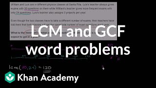 LCM and GCF word problems  Factors and multiples  PreAlgebra  Khan Academy [upl. by Florenza]