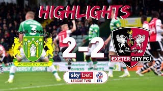 HIGHLIGHTS Yeovil Town 2 Exeter City 2 61018 EFL Sky Bet League 2 [upl. by Esenwahs314]