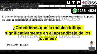 ¿Consideras que la música influye significativamente en el aprendizaje de los jóvenes TEXTOS 1 UTP [upl. by Jahdai]