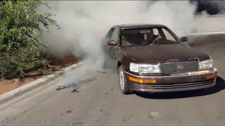 Welcoming our new Lexus LS400 DOING A SMOKEY BURNOUT [upl. by Janice214]