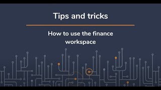 How to use the finance workspace [upl. by Hazem]