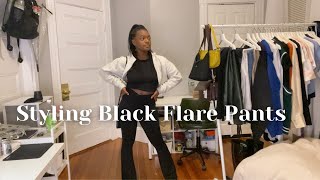 how to style black flared leggings  Aerie flare leggings [upl. by Randolph]