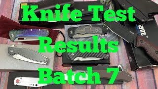 Batch 7 Knife Testing Results PMP SanrenmuBuck SandrinReal Steel RuikeKomoran [upl. by Kamerman]