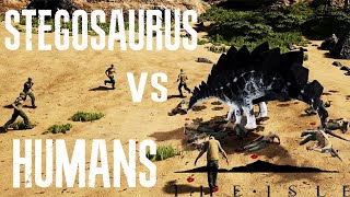 Dinosaur Battles Stegosaurus vs Humans  The Isle Evrima [upl. by Leiser]