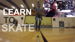 How to Rollerblade  First time on Inline Skates  BASIC STRIDE ON INLINE SKATES [upl. by Sindee]