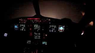 Heraklion LGIR Cockpit view landing night visual 27 [upl. by Yelac653]