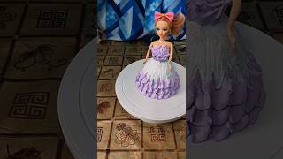 Easy and quick barbie doll cake decoration tutorialmini doll dresscakecakedollytshortsshorts [upl. by Niuqauj422]