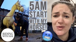 HORSE MORNING ROUTINE 2020  5AM start  freezing mornings  UK Equestrian YouTuber [upl. by Inaliel358]