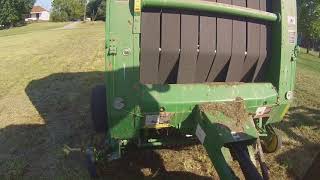 Baling hay John Deere 4055 and 567 baler [upl. by Hillie]