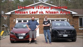 2023 Nissan Leaf vs 2023 Nissan Ariya  Do car seats fit  Heat pump and Battery technology [upl. by Sklar]