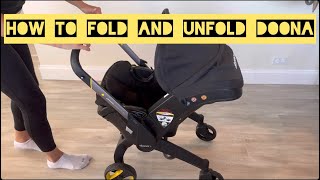 How To Fold and Unfold Doona Car Seat Stroller [upl. by Trebbor156]