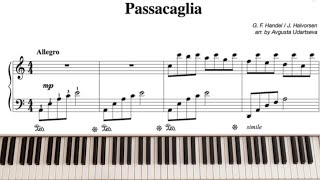 Passacaglia  G F Handel  J Halvorsen  Piano Tutorial [upl. by Pincince768]