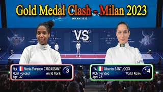 Epic Womens Epee Final Candassamy FRA vs Santuccio ITA  Milan 2023 Championships [upl. by Haron]