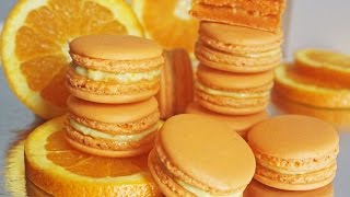 Orange French Macarons  How to Make Perfect Macarons [upl. by Nirrek222]