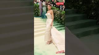 Kylie Jenner Stuns in Pointed Champagne Dress at the 2024 Met Gala kyliejenner metgala [upl. by Retsev472]