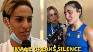 Imane Khelif reacts after beating Angela Carini in 46 seconds at Paris Olympics [upl. by Cassady]