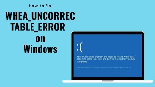 How To Fix wheauncorrectableerror quot Bsod in windows [upl. by Kamerman102]