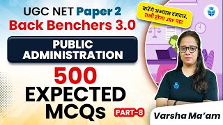 UGC NET Public Administration  500 Expected MCQs by Varsha Mam  UGC NET June 2024 JRFAdda [upl. by Lanod694]