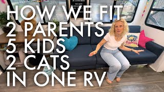 BIG FAMILY RV TOUR  FAMILY OF 7 LIVING IN TRAVEL TRAILER [upl. by Annaear]