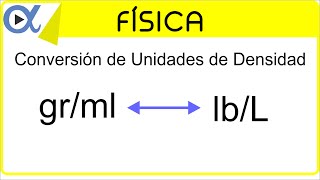 CONVERSIÓN DE UNIDADES DE DENSIDAD gramos por mililitro grml a libras por litro lbL [upl. by Schweiker]