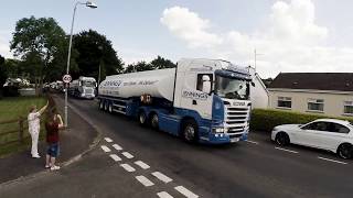 Irvinestown Lady of the Lake Festival Truck Convoy 2017 in aid of Marie Curie Cancer [upl. by Lienaj654]