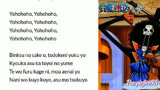 BINKS NO SAKE STRAWHAT VERSION LYRICS EASY LYRICS [upl. by Eyllib]