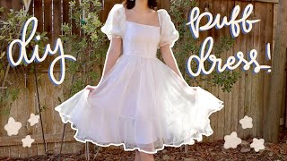 Diy Puff Sleeve Dress  Pattern Available  Selkie Inspired Puff Dress Tutorial ✨so dreamy✨ [upl. by Nelag]