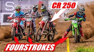 Racing 17YearOld CR250 2 Stroke vs Modern 4 Strokes [upl. by Tremaine]