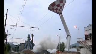 Blasting work  demolizione torre piezometrica Lesegno CN  ILVA Acciai Water Tank [upl. by Dlonra]