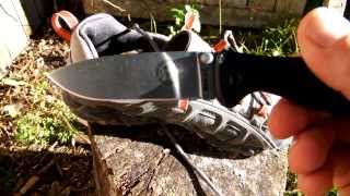 Cutting Through a Shoe with a BRK ESEE Zancudo Knife [upl. by Rahm]