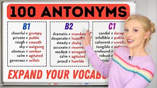 100 IMPORTANT Antonyms in English B1 B2 and C1 Level Vocabulary [upl. by Rogergcam897]