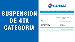 Solicitar Suspensión de Cuarta Categoría 2024  SUNAT [upl. by Gennaro]