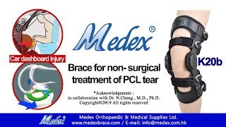 K20b  Brace for nonsurgical treatment of PCL tear 3D animation [upl. by Iadrahc]