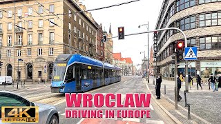 🇵🇱 Driving in WROCLAW POLAND Europe  Driving Downtown  4K [upl. by Ecela725]