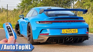 PORSCHE 911 992 GT3 REVIEW on AUTOBAHN NO SPEED LIMIT by AutoTopNL [upl. by Elttil]