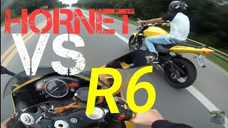 HORNET VS YAMAHA R6 ROLE 🏍💥 [upl. by Mellisa891]