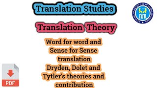 word for word translation  Sense for sense translation  types and methods of Translation [upl. by Yehus]