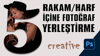 RakamHarf İçine Fotoğraf Yerleştirme  Photoshop Dersleri shorts [upl. by Oicatsana6]