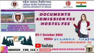 COUNCIL FOR ADMISSION FOR MSC ZOOLOGY AND BOTANY 202425 IN CENTRAL UNIVERSITY OF ODISHAadmission [upl. by Arta]