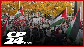 ProPalestinian rally attended by thousands in Toronto [upl. by Corwun64]