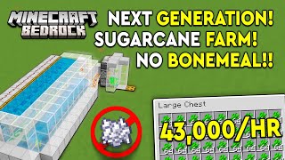 BEST Sugar Cane Farm Minecraft Bedrock Tutorial  43000HR  MCPEXboxPSSwitchPC [upl. by Tewfik]