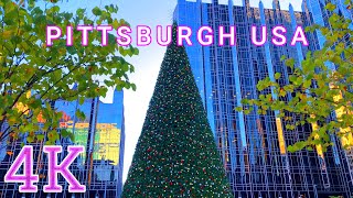 Downtown Walk in Pittsburgh Pennsylvania 4K  UHD [upl. by Siahc504]