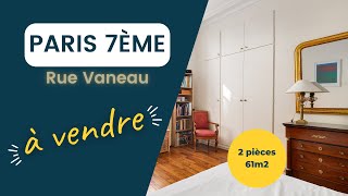 Appartement 2 pièces de 61m2  Rue Vaneau  Paris 7ème [upl. by Lonnie84]