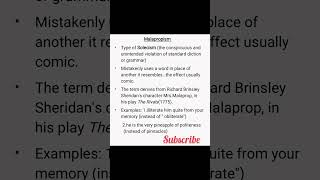 Malapropism shortsvideo english Literary Terms [upl. by Hope75]