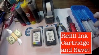 How to Refill Canon PG245 Black Ink Cartridge [upl. by Rimahs]