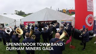 Durham Miners Gala The Old Racecourse Spennymoor Town Band The Big Meeting CWU tent [upl. by Owades67]